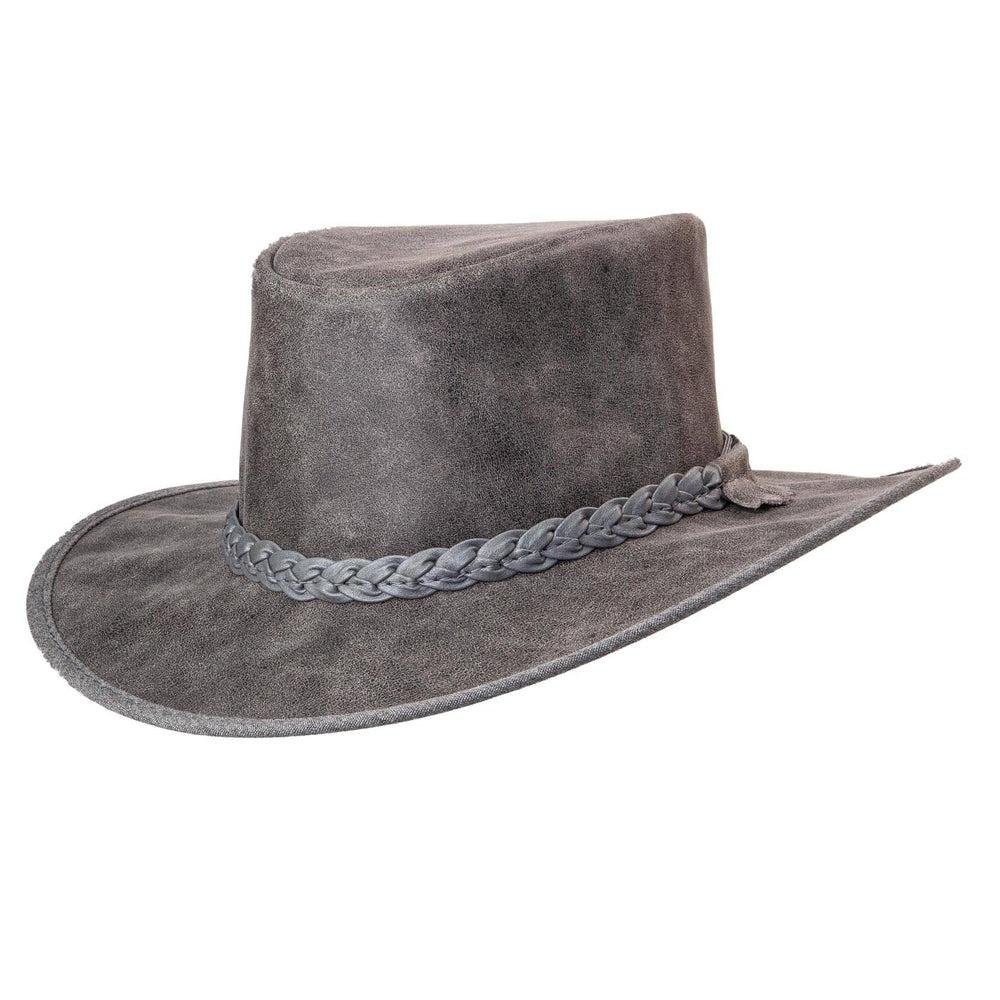 Crusher Mens Crushable Leather Outback Hat Bomber